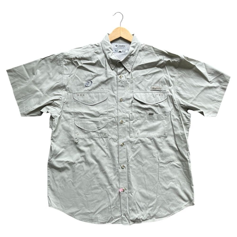 Columbia PFG Short-Sleeve Button Up Fishing Camping Trip Trail Outdoor Large